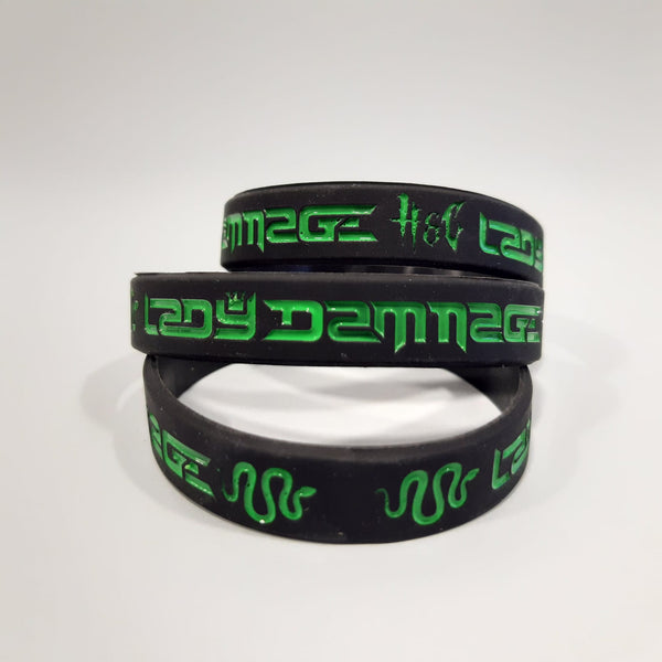 Silicone Bracelet · Lady Dammage Black/Green