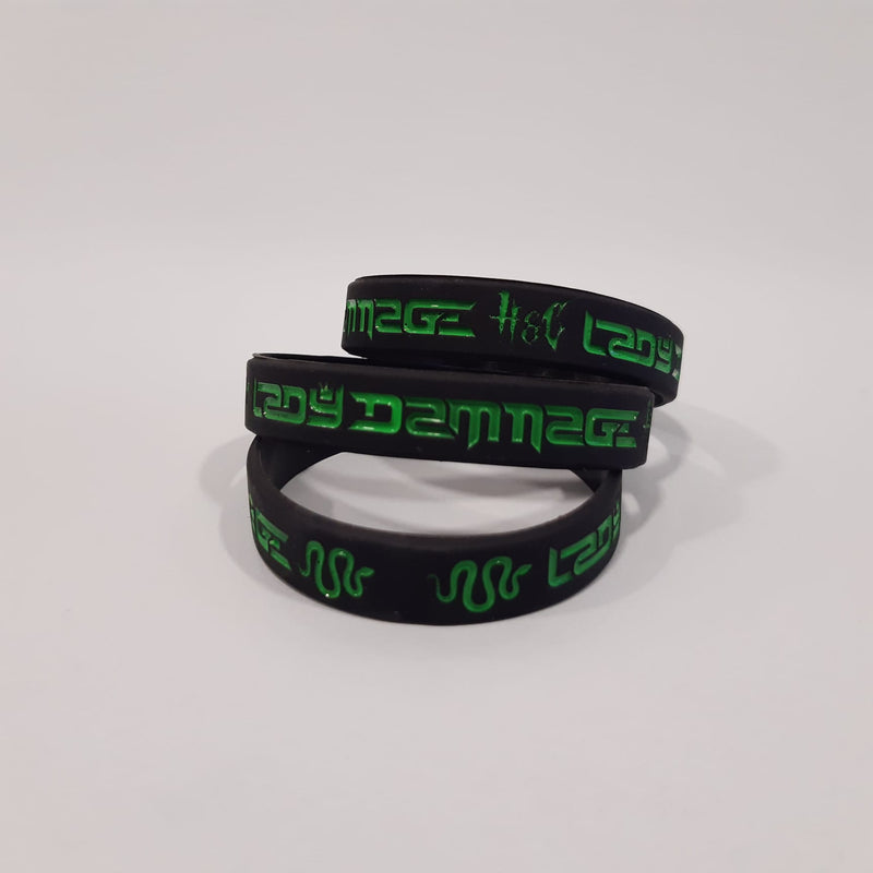 Silicone Bracelet · Lady Dammage Black/Green