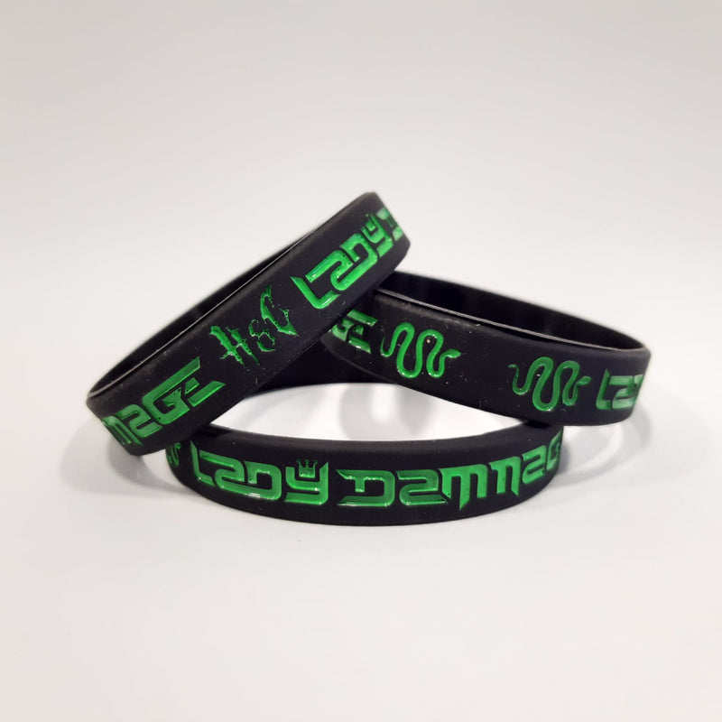 Silicone Bracelet · Lady Dammage Black/Green